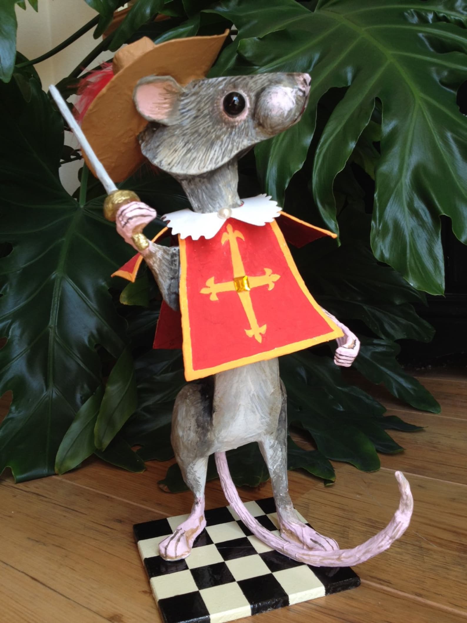 Mouse / Paper mache figurine of a mouse dressed as a musketeer Etsy
