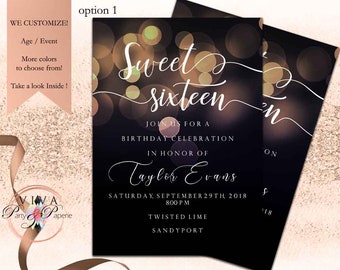 17th birthday invite etsy