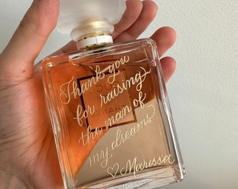 Perfume Bottle Calligraphy Engraving | Engraved Fragrance | Wedding Day Of Gift to Mom | Bridal Party Gift | Mother's Day | Valentine’s Day