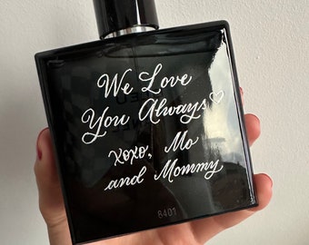 Cologne Bottle Calligraphy Engraving | Engraved Fragrance | Wedding Day Of Gift to Dad | Groomsmen Gift | Father’s Day | Valentine’s Day