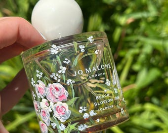 Hand Painted Perfume Bottle | Custom Painted Fragrance | Wedding Day Gift to Bride | Bridal Party Gift | Mother's Day | Mother of the Bride