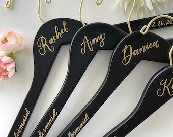 Bridal Party Custom Handwritten Calligraphy Hangers (Black)