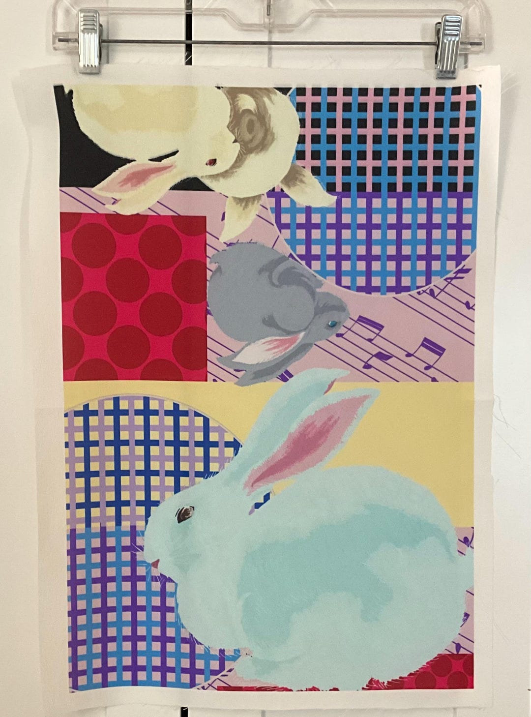Rabbit Print Panel - Etsy