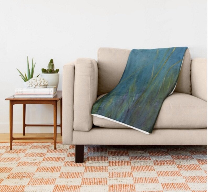 Sofa blanket Sofa throw Blanket Throw Blue Blanket Art Blanket Blue Bedspread Throw Bedding Bed bedroom decor Vivid turquoise something blue
