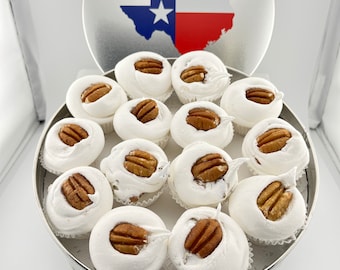 Small Divinity Gift Tin (With Pecans) 10-12 pieces, Old Fashioned Divinity, Just Like Home Made.