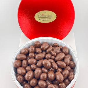 1 Lb. Chocolate Covered Pecans Gift Tin, Milk or Dark