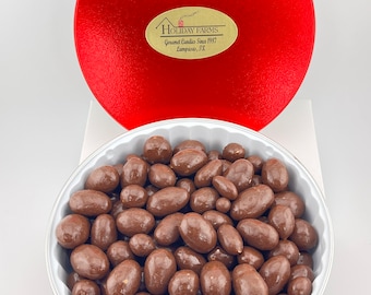 1 Lb. Chocolate Covered Pecans Gift Tin, Milk or Dark