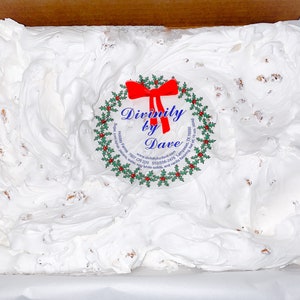 3 Lb Slab.  The best divinity you can buy. Fluffy, moist and wonderful flavor. Freezes beautifully. Your choice of with or without pecans.