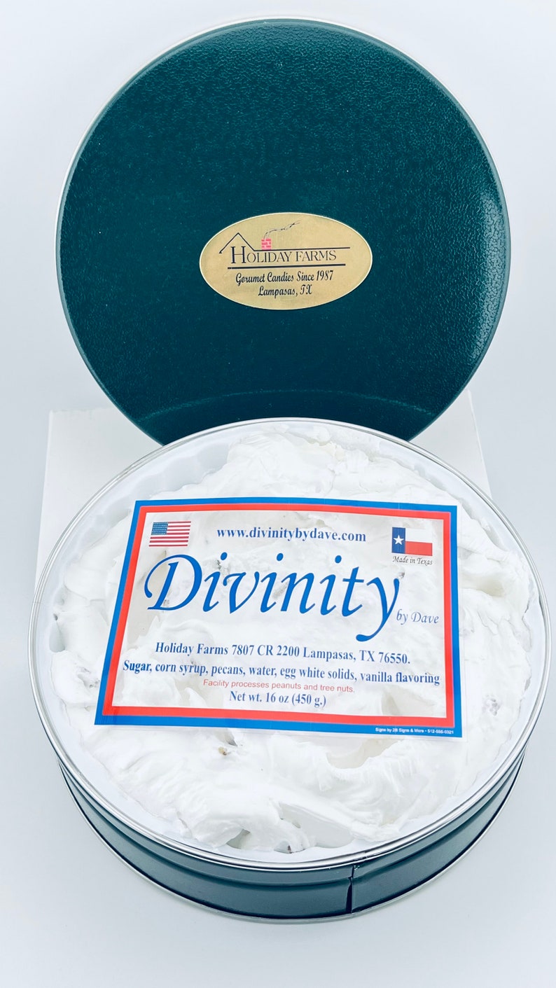 Divinity Container Llc 2.5 Lb. Divinity Gift Tin. Fluffy and Moist With a Wonderful Flavor ...