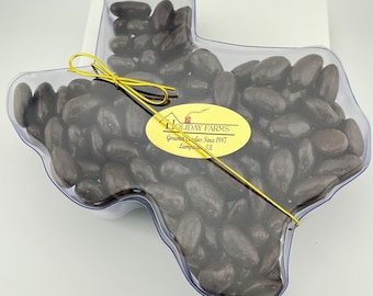 Sugar Free Chocolate Covered Almonds in Texas Shaped Box