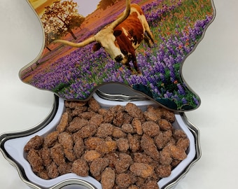 Texas Longhorn Gift Tin with Cinnamon Roasted Nuts