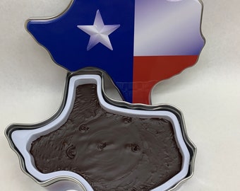 Holiday Farms Fudge in a Texas Shaped Collectable Gift Tin