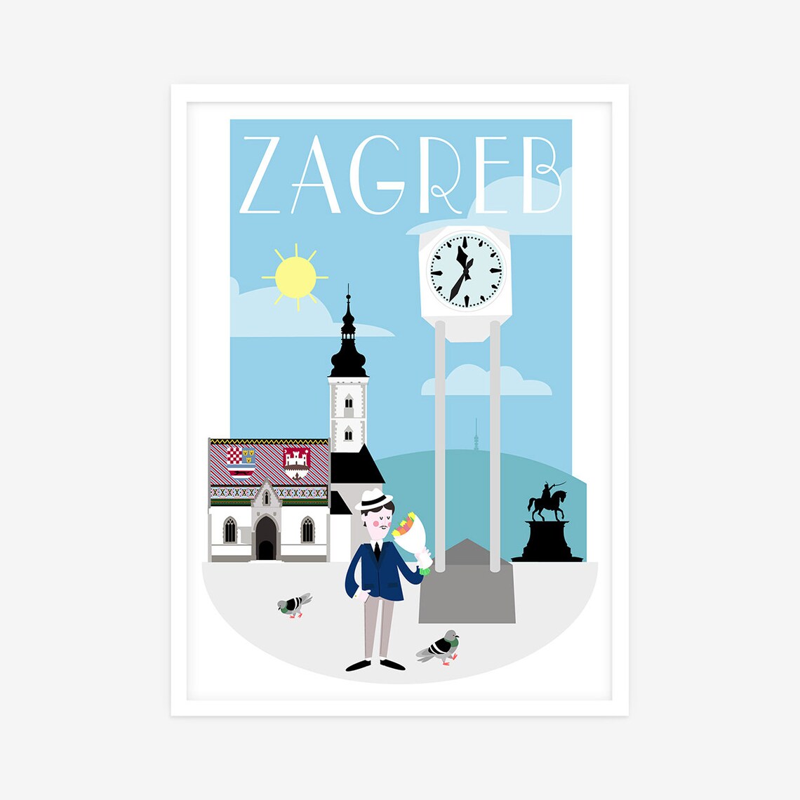 Zagreb Print Croatia Poster Travel Print City Print Travel Etsy