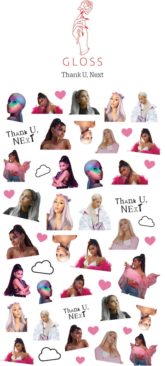Thank U Next Ariana Grande Ariana Grande Nail Decals Nail Wrap Nail Decals Nail Art Waterslide Decals Gift For Her