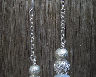 Rainbow Moonstone Dangle Earrings