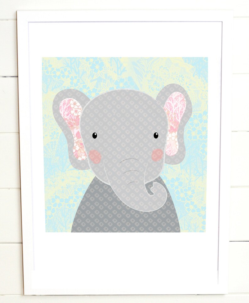 Elephant Nursery Art Print Etsy