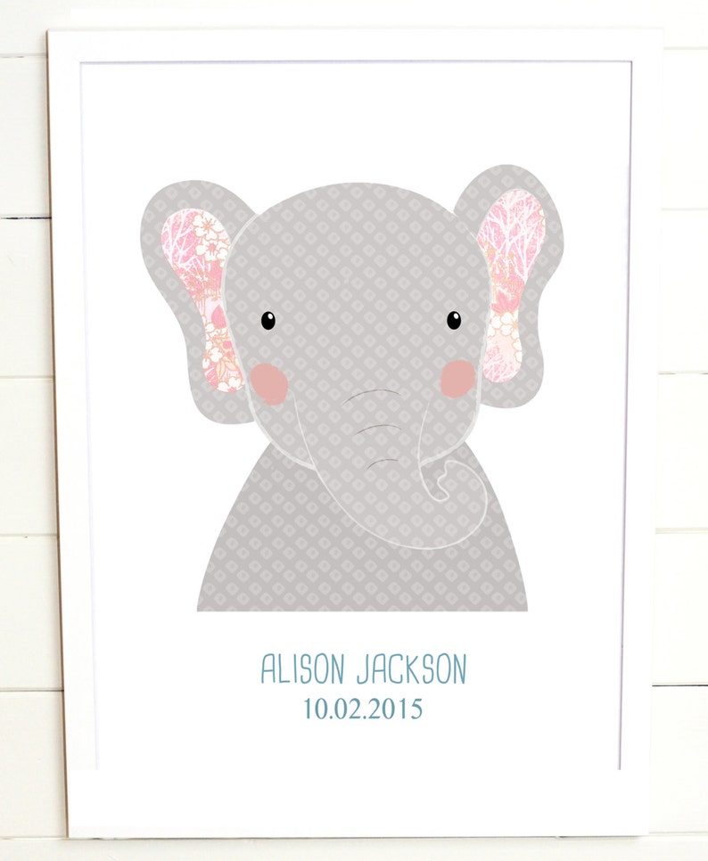 Elephant Nursery Art Print Etsy
