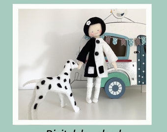 Cloth doll sewing pattern digital instant download