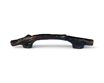 5" Rustic lodge Twig pull - 3"CC inch cabinet pull - Hand poured in Montana!