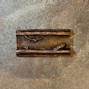 Twig rail Tile - 2x4 inches hand poured with real Pewter metal (not resin)in Montana.