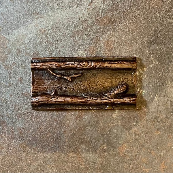 Twig rail Tile - 2x4 inches hand poured with real Pewter metal (not resin)in Montana.