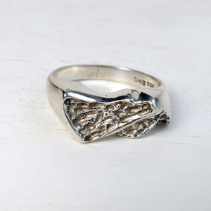 Vintage Hermann Siersbol Danish Sterling silver 925 Modernist structural ring size 6.25 Asymmetrical ring Denmark Scandinavian jewelry