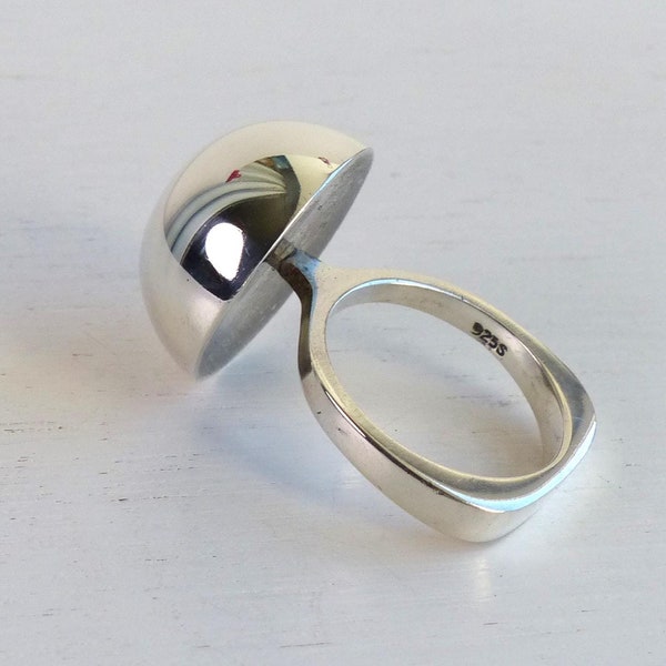 Bernhard Hertz Denmark Sterling silver Modernist ring size 7.5 Unique mid century modern ring handmade Vintage Danish Scandinavian jewelry