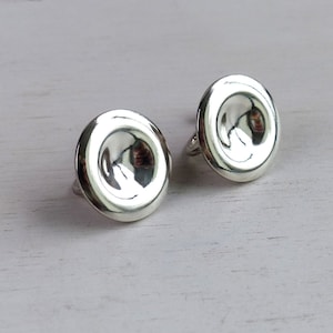 Georg Jensen Denmark Sterling silver #234 Earrings Round Concave earrings vintage Danish Scandinavian Jewelry