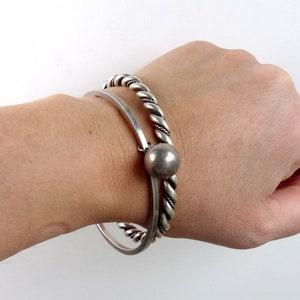 Vintage Scandinavian sterling silver Twisted Viking Bracelet 27grams Nordic twisted rope Bracelet Modernist Scandinavian jewelry