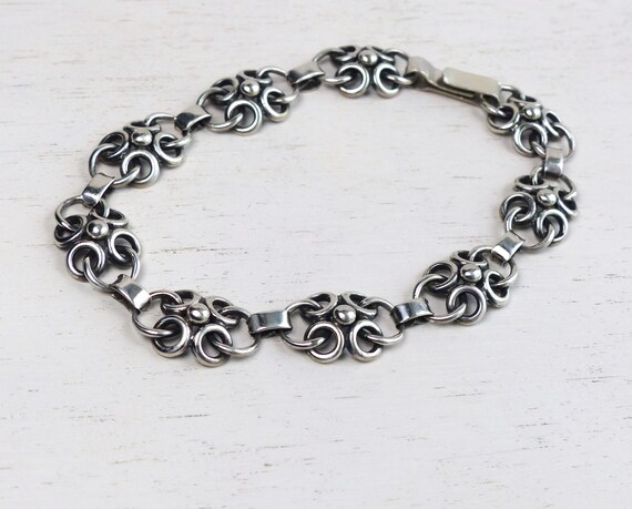 Asa H Olsson Sweden 1950 Sterling Silver Panel Bracelet Floral Design Links Bracelet Vintage Swedish Scandinavian Jewelry Etsy Canada