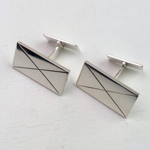 Gunnar Cyren Sweden Sterling silver Cuff Links modernist cufflinks large Nordic modern cufflinks vintage Swedish Scandinavian Jewelry