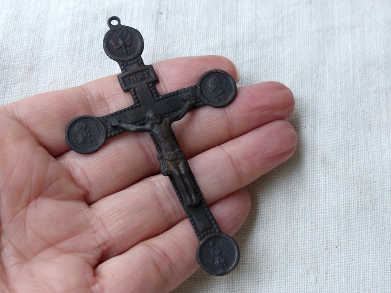Antique Bronze Cross Inri Large Pendant Old Relic Necklace Crucifix - Old Inri Cross Pendant Antique Bronze Cross Inri Large Pendant Old Relic Necklace Crucifix - Old Inri Cross Pendant