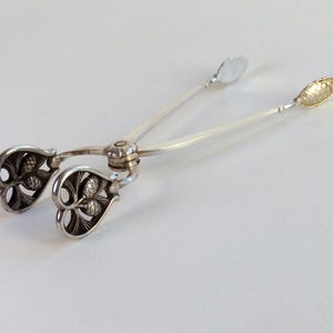 Kultakeskus Finland 813H Solid silver Sugar tongs with Pine Cone design Vintage Candy tongs Finnish Scandinavian Flatware silverware
