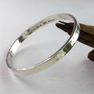 Åke Bergman Sweden Sterling silver Bangle Bracelet 30grams modern rigid Bracelet 1963 handmade vintage Swedish Scandinavian jewelry
