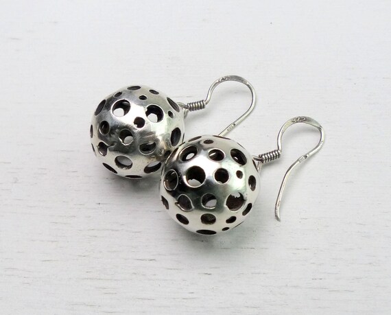 Scandinavian 830 Solid silver Modernist earrings … - image 2
