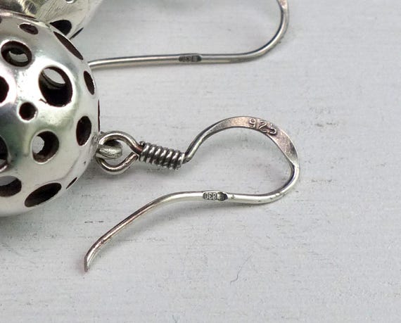 Scandinavian 830 Solid silver Modernist earrings … - image 5