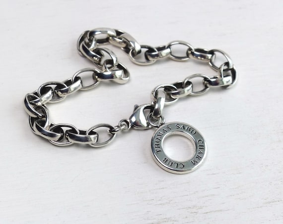 Sterling Silver Thomas Sabo Charm Club Bracelet Large Open Link