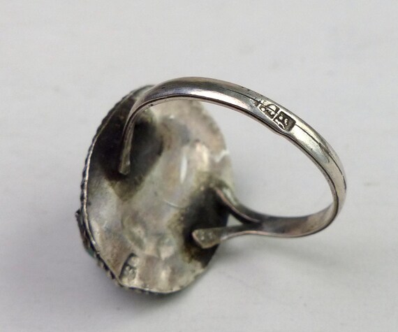 Old Egyptian Hallmarked 800 Solid Silver Scarab B… - image 5