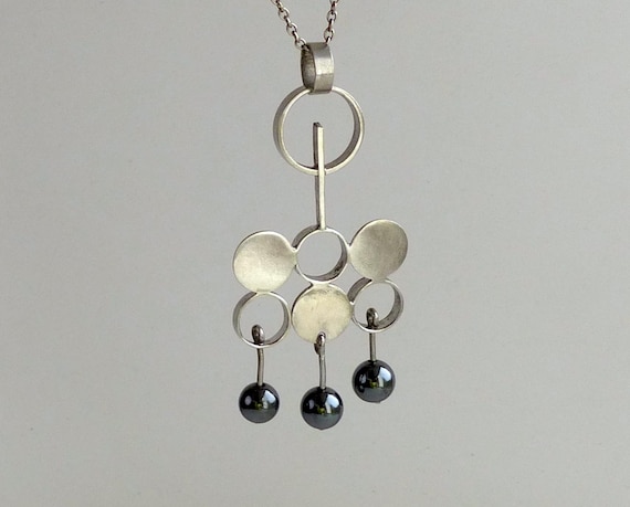 Vintage 835 Solid silver dangle ball pendant Arti… - image 5