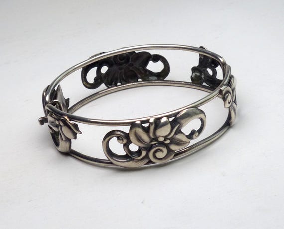 Knud Lind Denmark 830S Solid silver hinged Bangle… - image 10