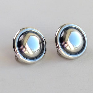 Hans Hansen Denmark Sterling silver Earrings #405 modernist Round earrings vintage Danish Scandinavian Jewelry