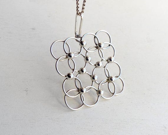 Modernist 830 Solid silver large pendant Nordic M… - image 8