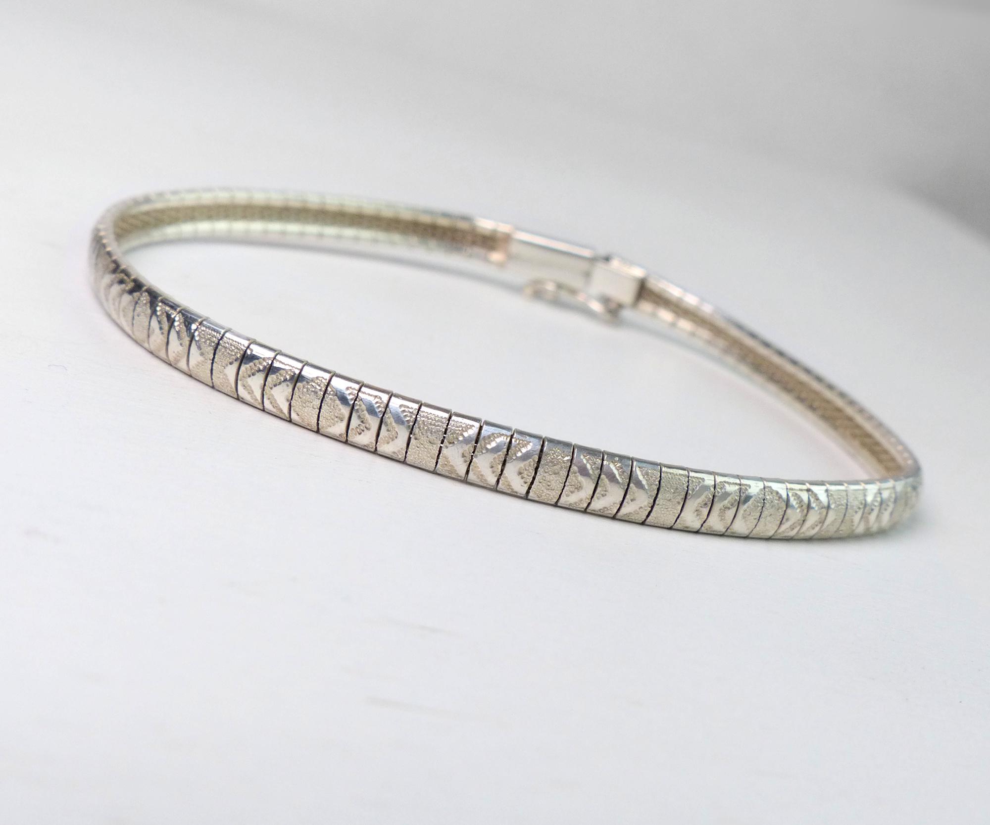 Vintage Sterling Silver Italy Bracelet Flexible Bracelet Omega