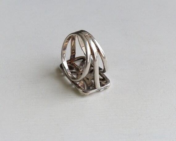 Vintage Sterling silver Sezgin Rectangle Ring des… - image 7