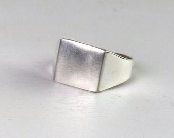 Vintage Mexican 925 Silver Signet Ring | Bold Square Face