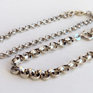 Sterling silver F.A.S Rolo bracelet 5mm / 3.2mm Round link rolo bracelet Belcher bracelet vintage jewelry