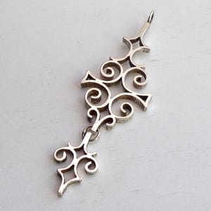 Kultaseppa Salovaara 830H Solid silver long Modernist Pendant Finland dangle necklace pendant vintage Finnish Scandinavian jewelry