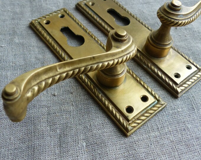 Antique Solid Brass Door Handle / Antique Door Handle / Door