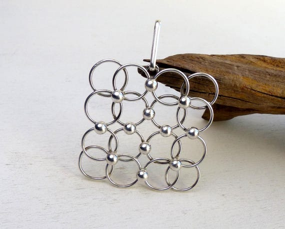 Modernist 830 Solid silver large pendant Nordic M… - image 7
