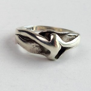 Bent Larsen Denmark Sterling silver Modernist brutalist ring Structural Organic design ring size 6.75 vintage Danish Scandinavian jewelry